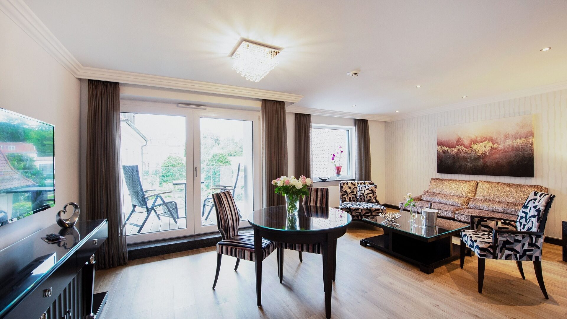 Ein Appartement der Kategorie 1 im Neubau des Hotels Residenz am Rosengarten