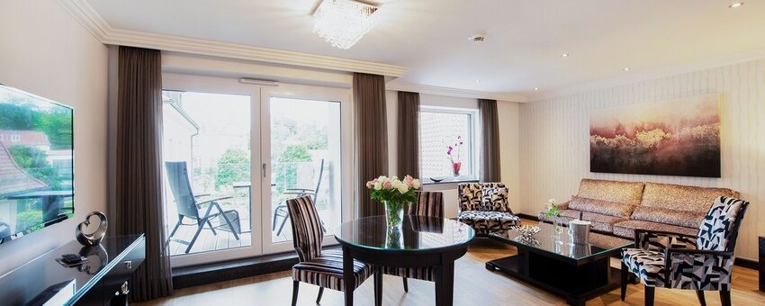 Ein Appartement der Kategorie 1 im Neubau des Hotels Residenz am Rosengarten