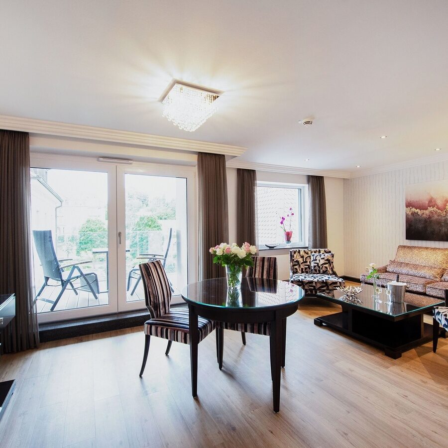 Ein Appartement der Kategorie 1 im Neubau des Hotels Residenz am Rosengarten